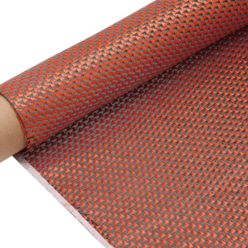 Kırmızı/siyah aramid karbon karışık karbon fiber dokuma kumaş Kırmızı/siyah aramid karbon karışık karbon fiber dokuma kumaş