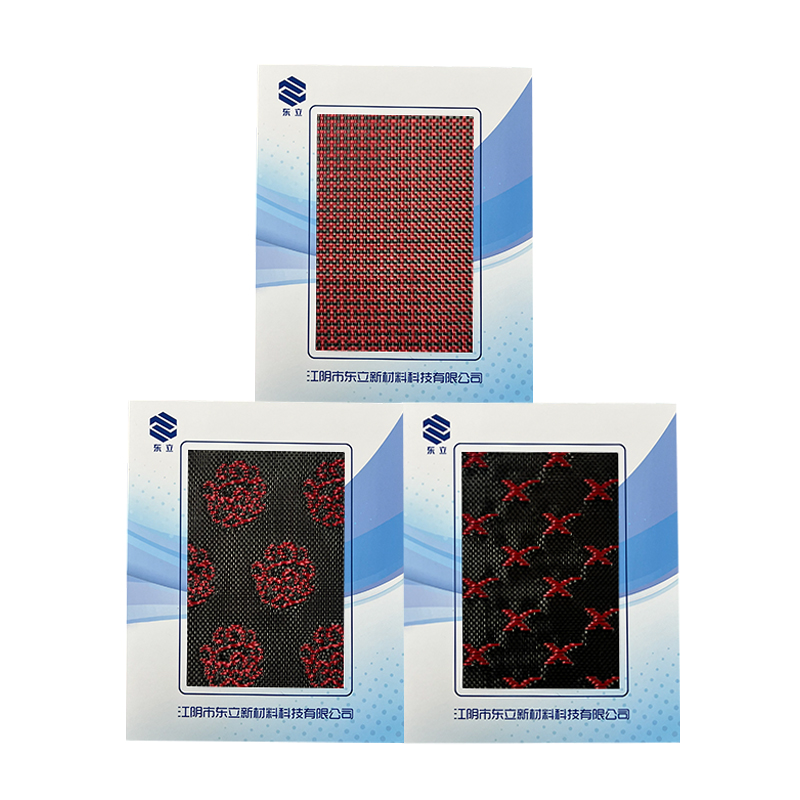 Kırmızı/siyah aramid karbon karışık karbon fiber dokuma kumaş Kırmızı/siyah aramid karbon karışık karbon fiber dokuma kumaş